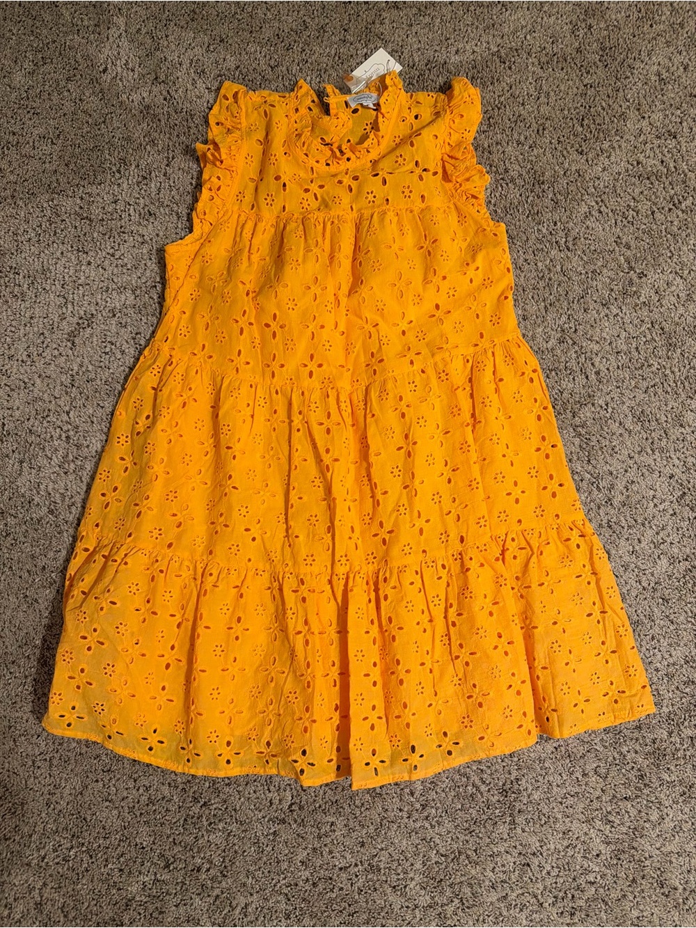 Mud Pie Orange Eyelet Ruffle Tiered Sundress